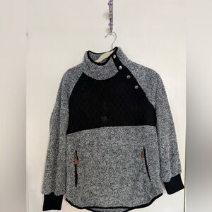 Sherpa Gray and Black Sweater